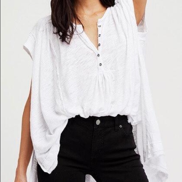 Free People Tops - 🎉HP 🎉 Free People Cream White Aster Henley Top